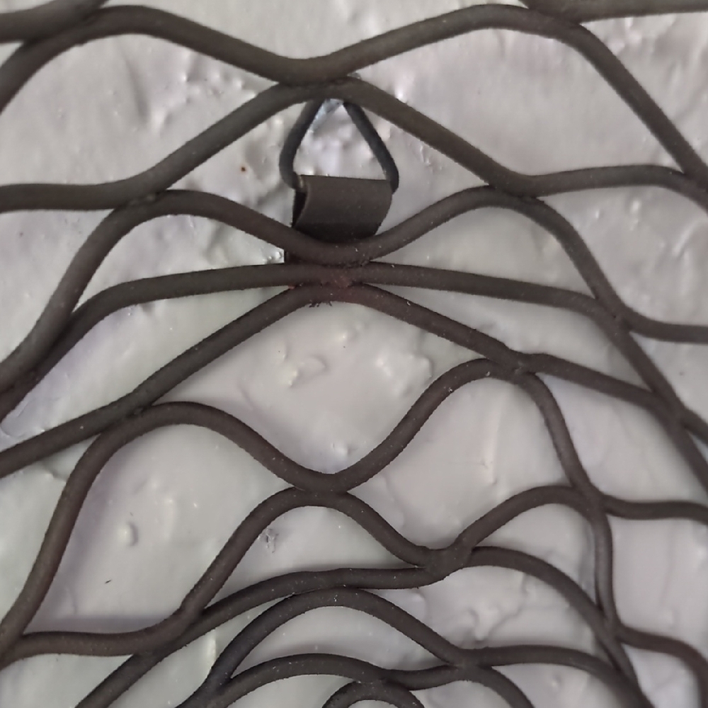 Rustic Metal Wall Art Sculpture Wire Basket Rose Of Venus - Picture 3 of 5